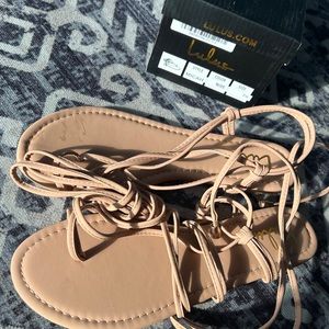 Lulus gladiator sandals, never worn